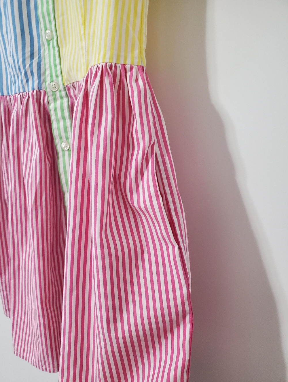Polo Ralph Lauren Girls Striped Multi Color Shirt Dress Size 8 - Picture 3 of 6